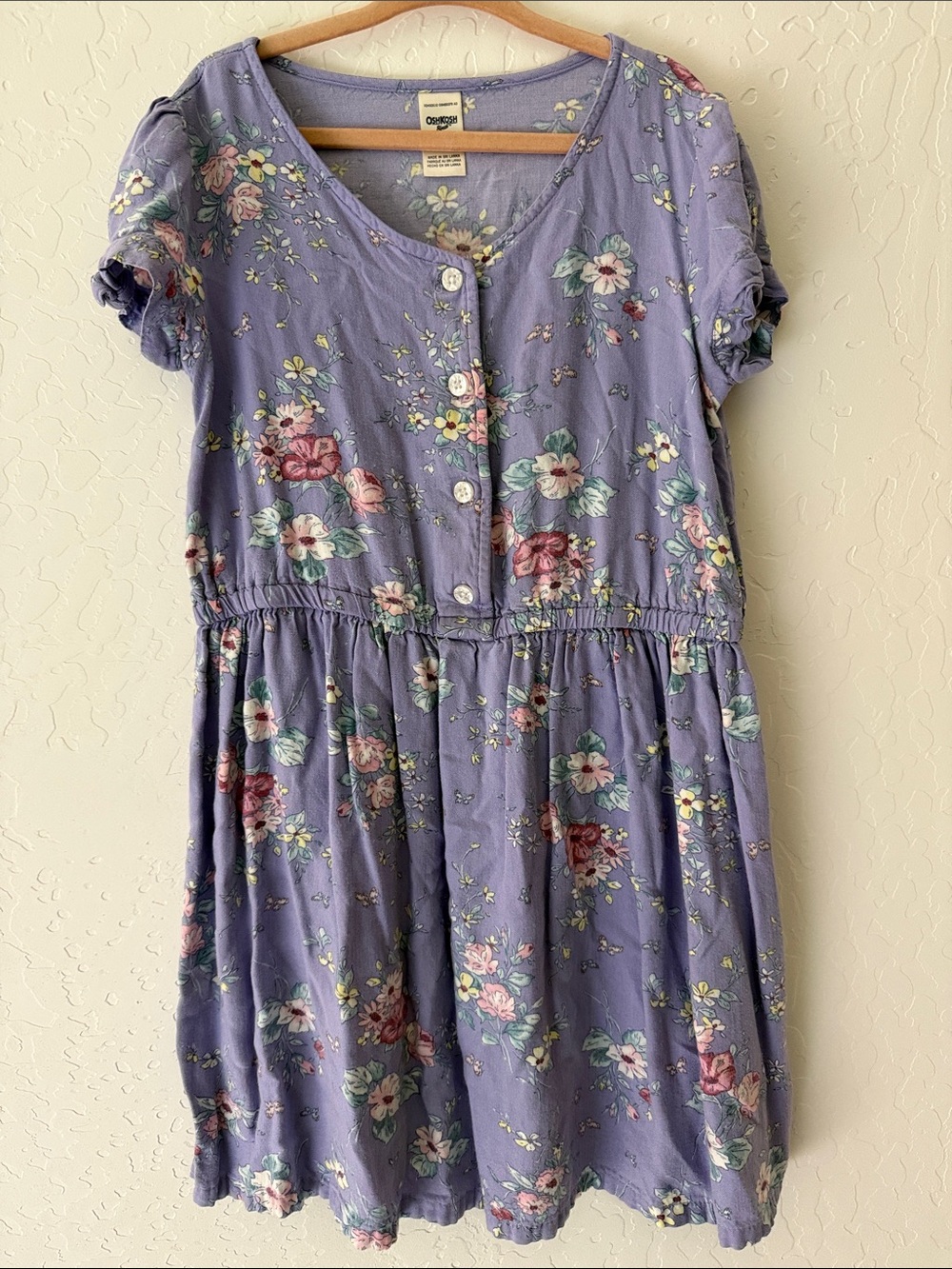 💜 OshKosh B'gosh Lavender Floral Button-Front Dress - Size 8